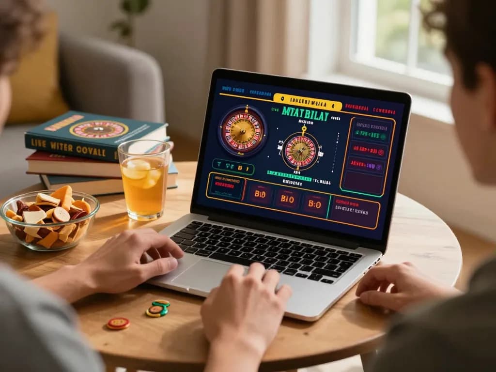 Player enjoying live roulette at LV88 online casino, highlighting interactive gaming experience.