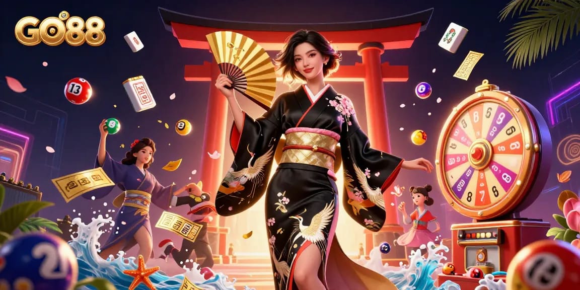 Experience the thrill of winning at GO88 with vibrant, dynamic gambling elements and a captivating scene.