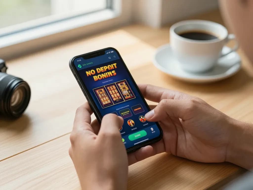Engaging scene of online casino no deposit gameplay on smartphone illustrating dynamic gaming experience