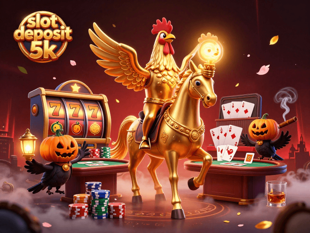 Engage in thrilling action with slot deposit 5k as the golden rooster takes center stage in a vibrant casino