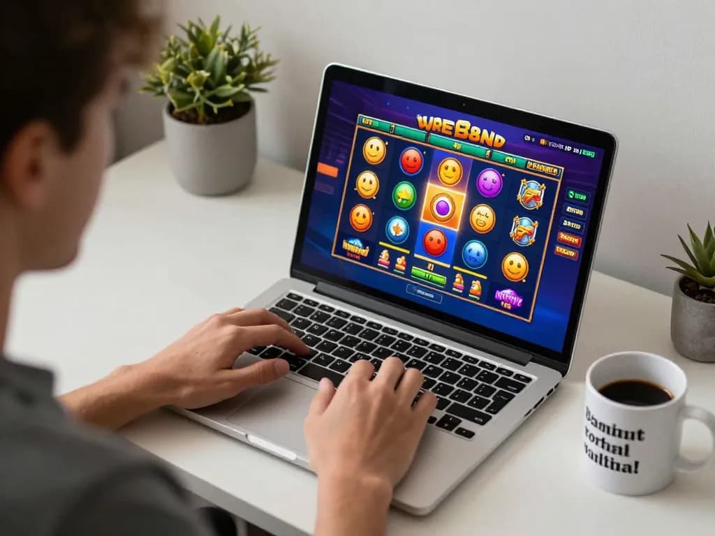 Player engaging in exciting online slot gameplay at luck88com, showcasing vibrant game graphics.