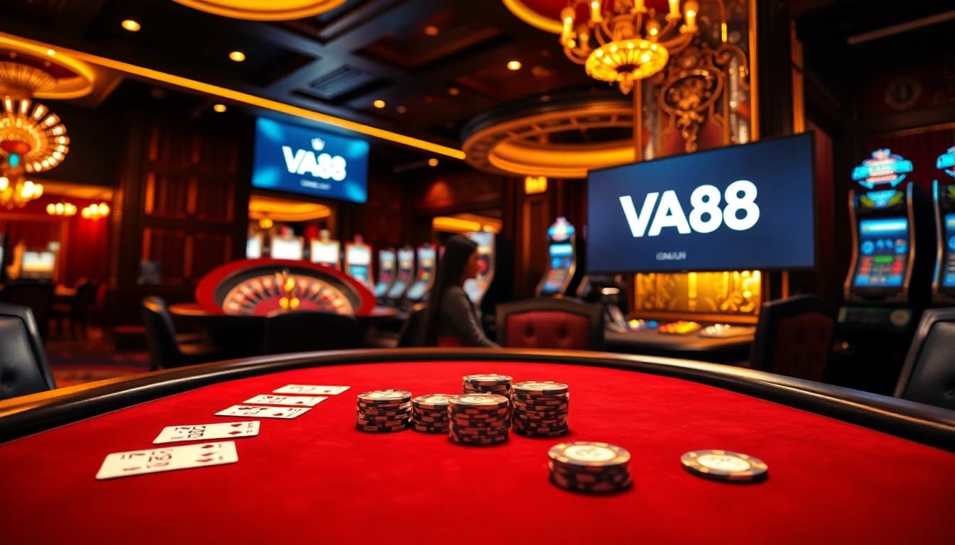 VA88 casino experience with vibrant gaming tables and luxurious atmosphere