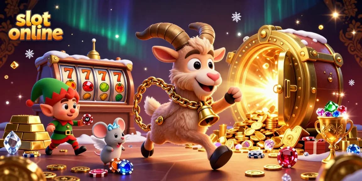 Spin the reels at this slot online casino with festive characters creating a lively scene.