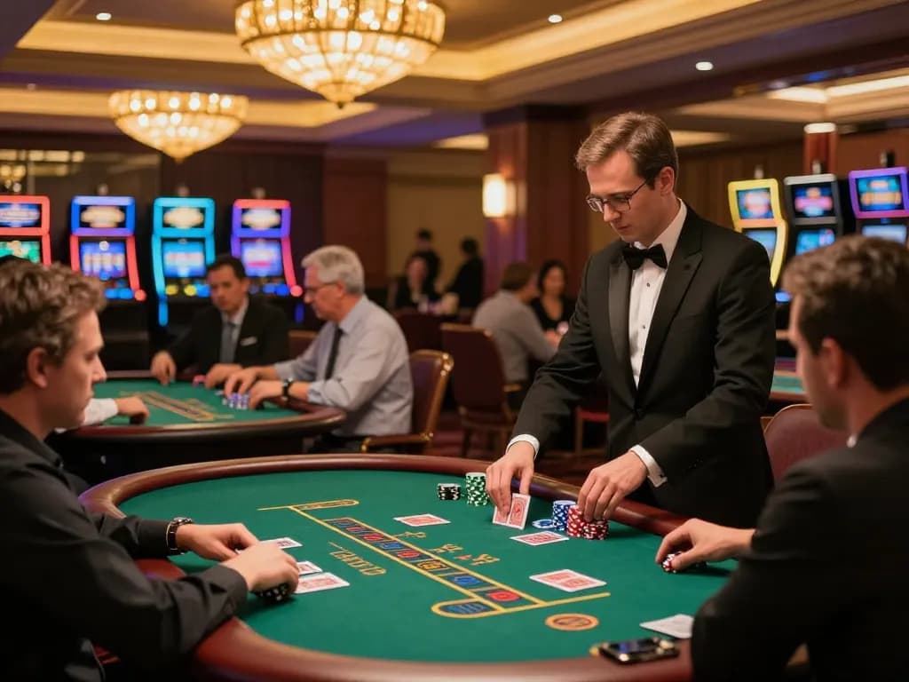 Players enjoying blackjack at MMOO's online casino, showcasing strategic gameplay.