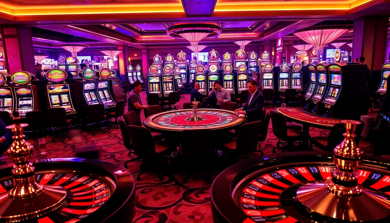 Players enjoying an exhilarating moment at SODO Casino's vibrant table games and slot machines.