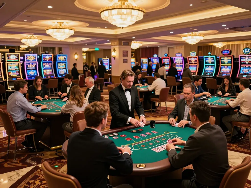 Players enjoying an exciting moment at Go88 blackjack tables in a luxurious casino setting.