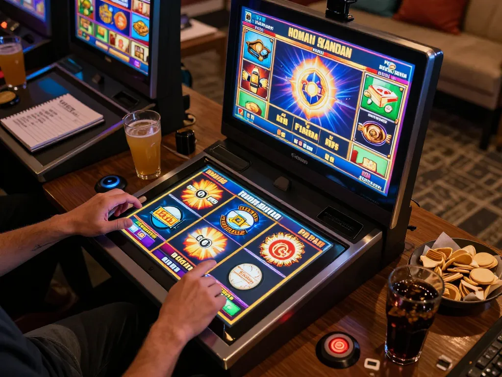 tonysitaliancuisine players engaging with online slot games on a modern setup, showcasing dynamic gaming action and strategy