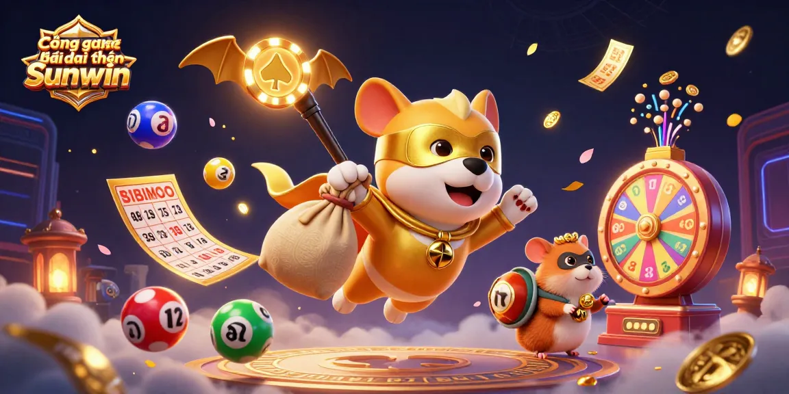 Cổng game bài đổi thưởng Sunwin offers thrilling lottery experiences with colorful elements like bouncing balls and a vibrant prize wheel.