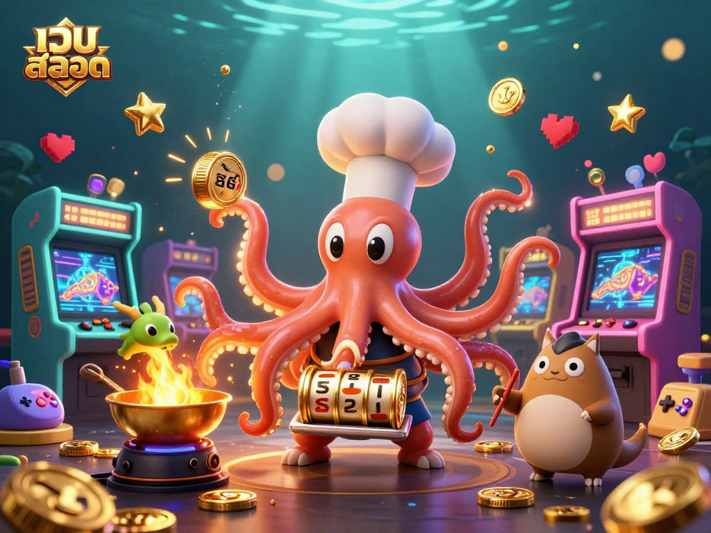 Experience exciting เว็บสล็อต action with a colorful casino scene featuring animated characters and dynamic game elements.
