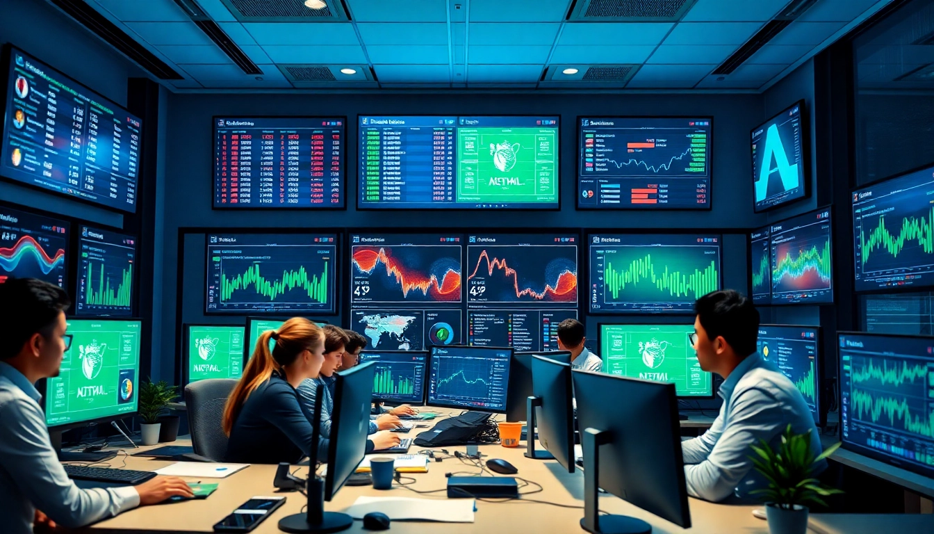 Kèo nhà cái hôm nay displayed on multiple screens in a professional sports analytics office, showing live betting odds and football statistics.