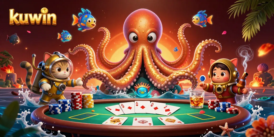 Engage in thrilling betting action with kuwin, where a colossal kraken meets poker excitement.