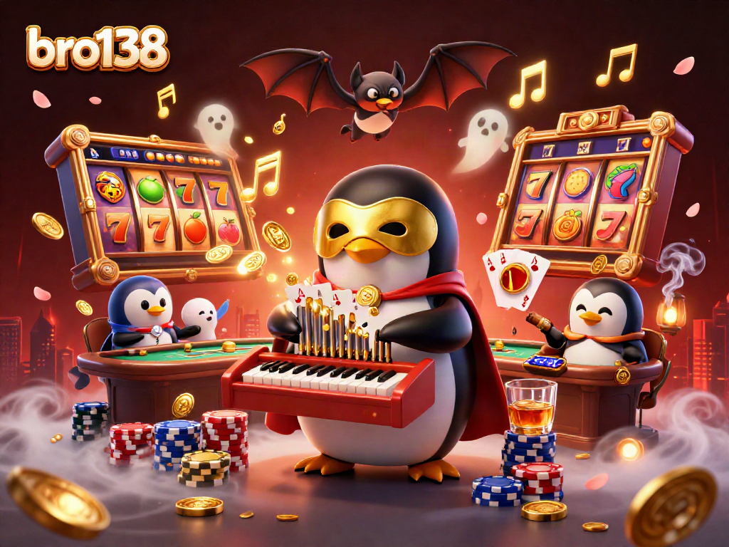 Experience thrilling wins at bro138 with a vibrant, dynamic casino scene full of engaging gaming elements.