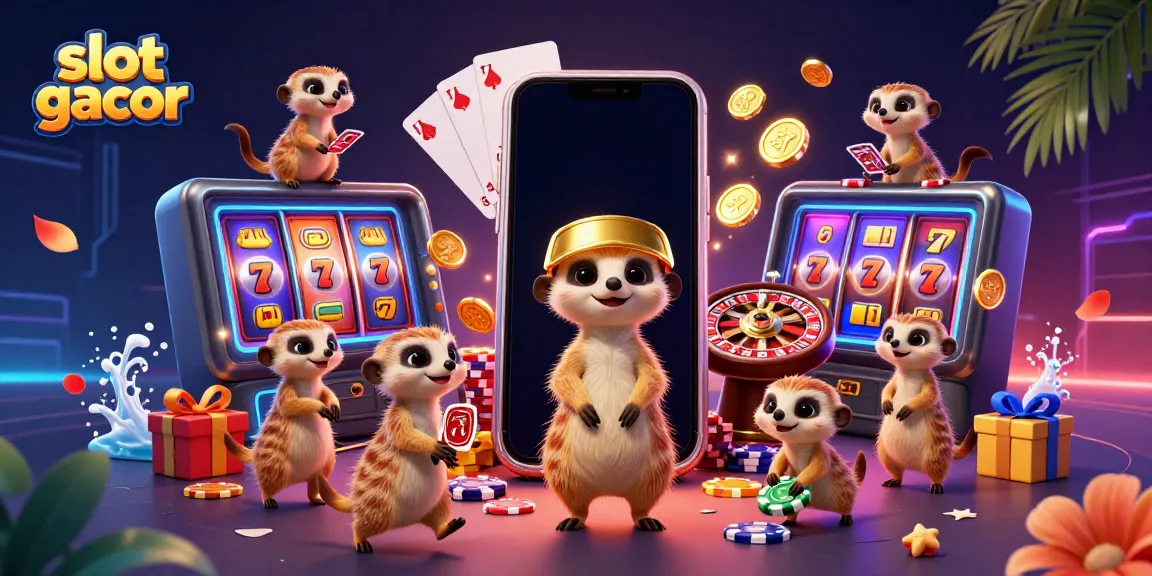Meerkats bermain slot gacor dengan banyak chip dan elemen kasino.