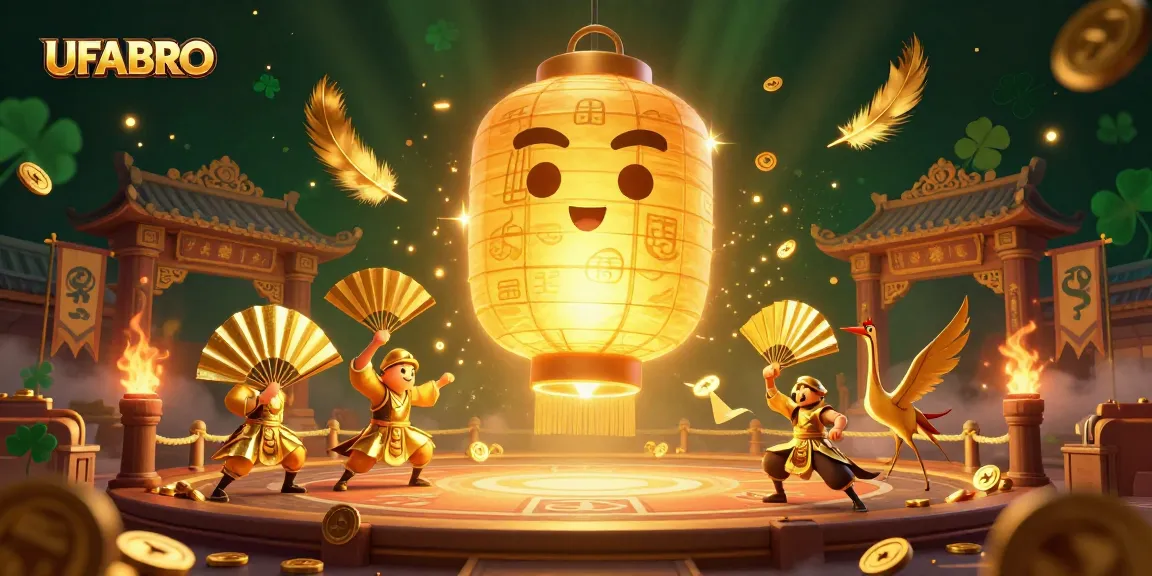 Experience winning at UFABRO with a vibrant casino scene showcasing golden lantern spirit and lucky symbols.