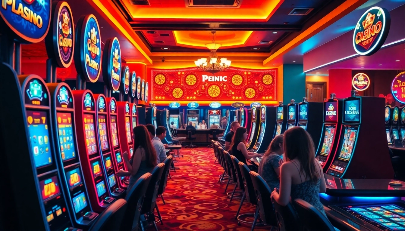 Erleben Sie casino-spiele de inmitten eines lebhaften Casino-Umfelds, wo Spieler jubeln und Spaß haben.