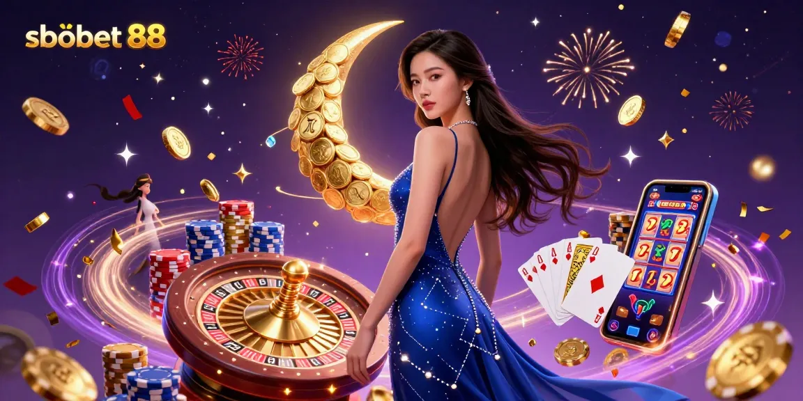 Bet on sbobet 88 with this vibrant 3D illustration featuring a sports-themed casino atmosphere and dynamic game elements.