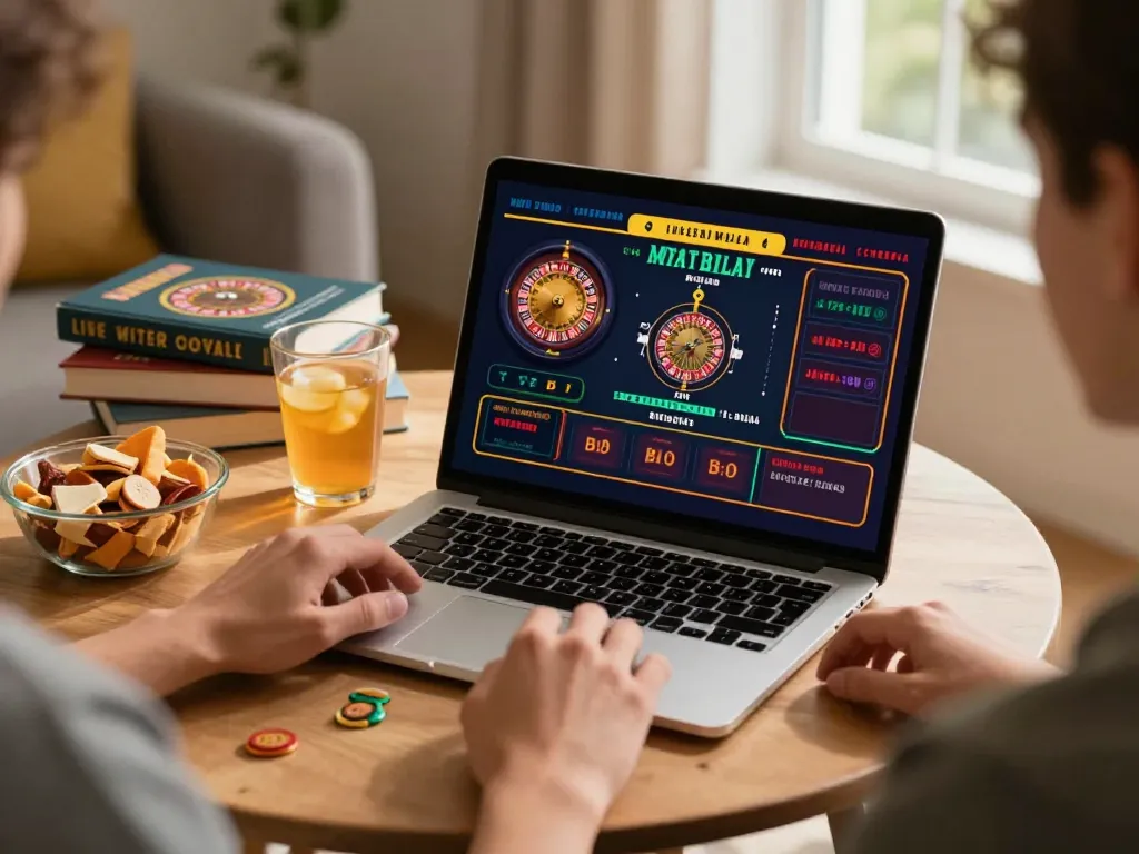 Player enjoying live roulette at LV88 online casino, highlighting interactive gaming experience.
