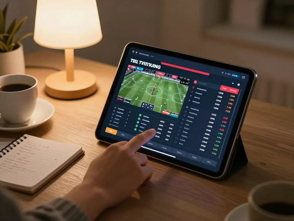 uu88 bettors analyzing game stats and odds on tablet in a cozy home setting