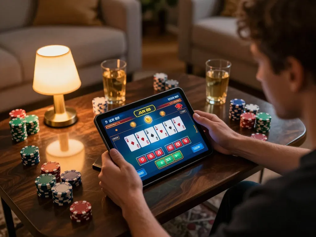 Engaging online gaming moment with Jun 88 poker screen visible, showcasing strategy and gameplay analysis.