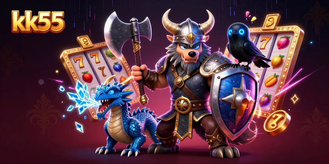 Spin the reels and win big with kk55 in this vibrant casino scene filled with adventure.