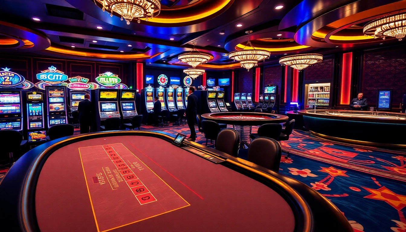 Experience the excitement of RR 88 with upscale casino atmosphere featuring engaging games and vibrant decor.