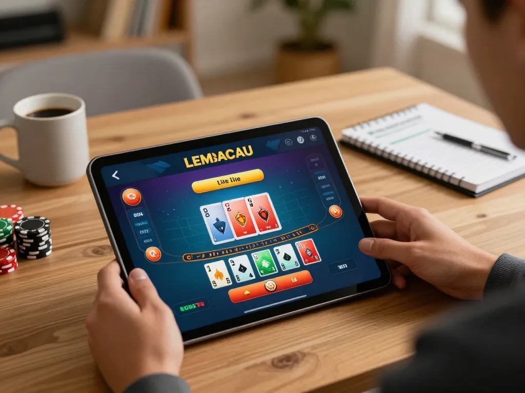 Engaging player immersed in online blackjack at LEMACAU, demonstrating dynamic game interface.
