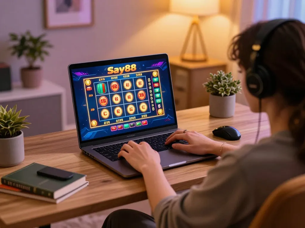 Explore gaming on Say88's platform with engaging online slot experience and inviting decor