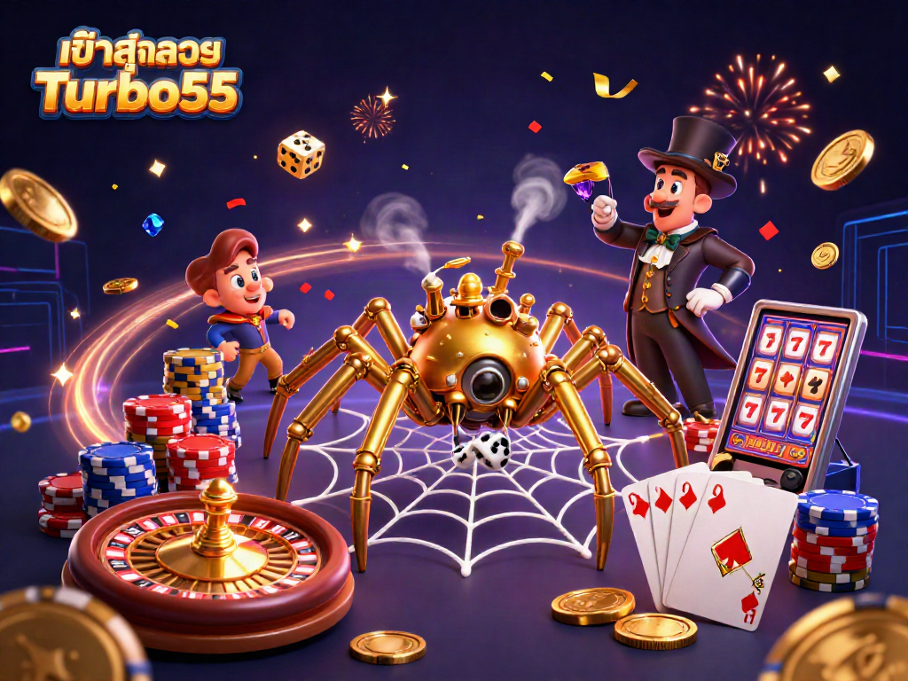Engage with exciting games at เข้าสู่ระบบ Turbo55 with an immersive steampunk casino scene.