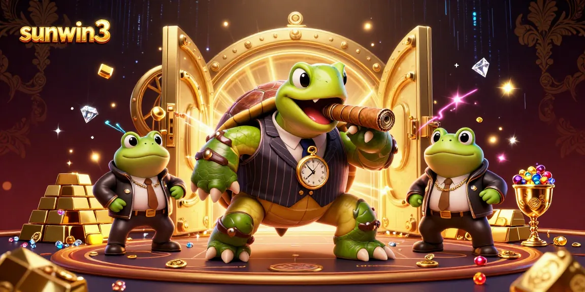 Experience thrilling wins with sunwin3 in this vibrant 3D casino scene featuring wealth and excitement.