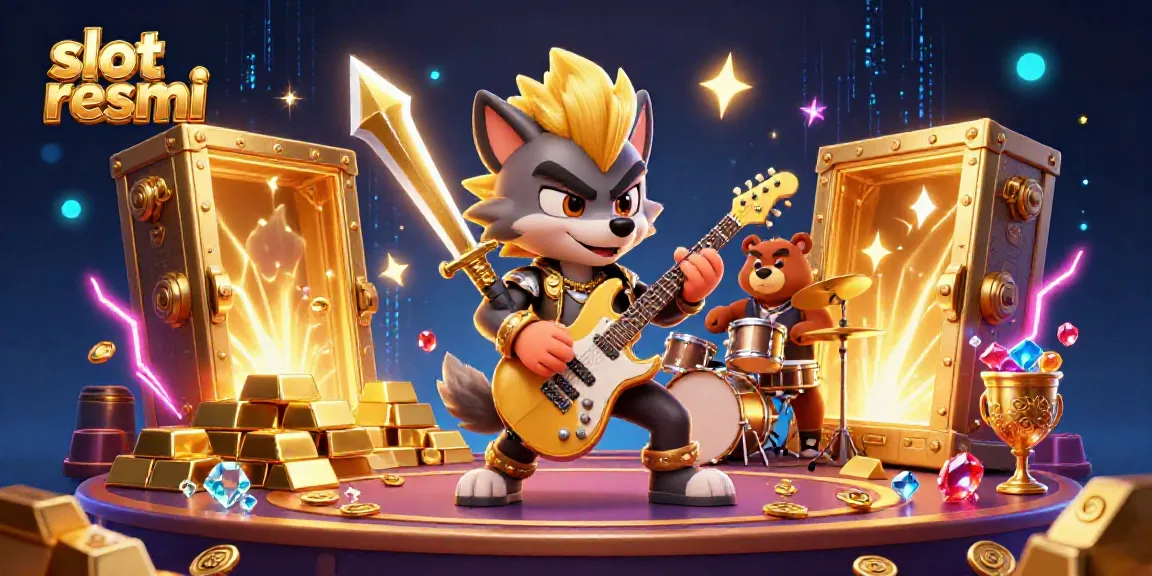 Engage in thrilling gameplay with slot resmi amidst dazzling casino elements and dynamic characters.