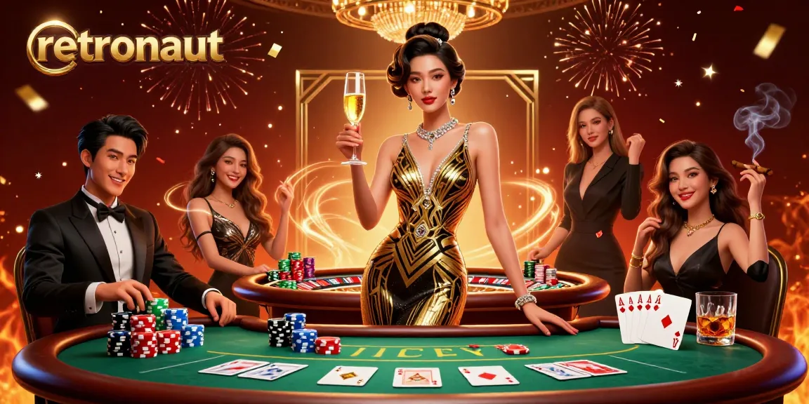Win big with retronaut by playing classic arcade games in a luxurious casino setting.