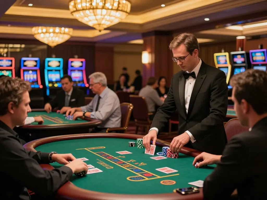 Players enjoying blackjack at MMOO's online casino, showcasing strategic gameplay.