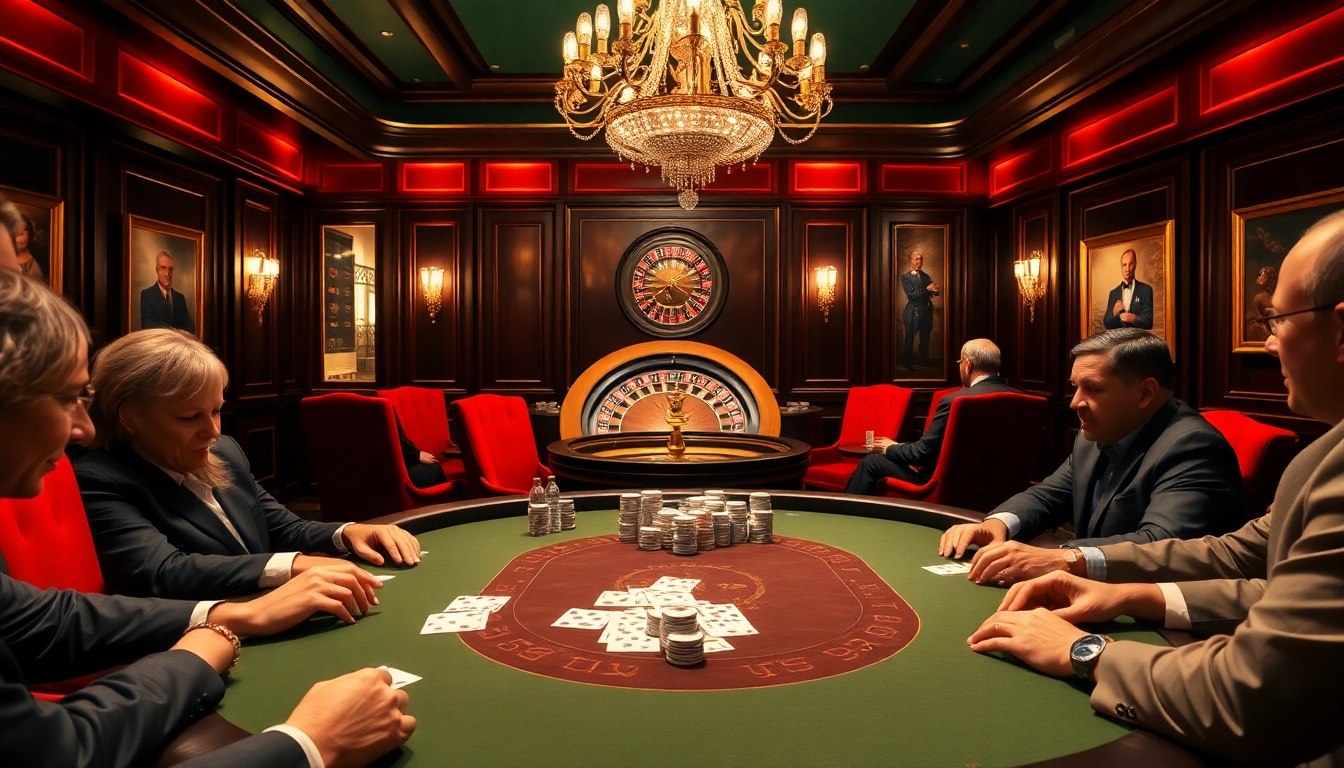 Experience the thrill of gambling at an Okking poker table in a luxurious casino setting.