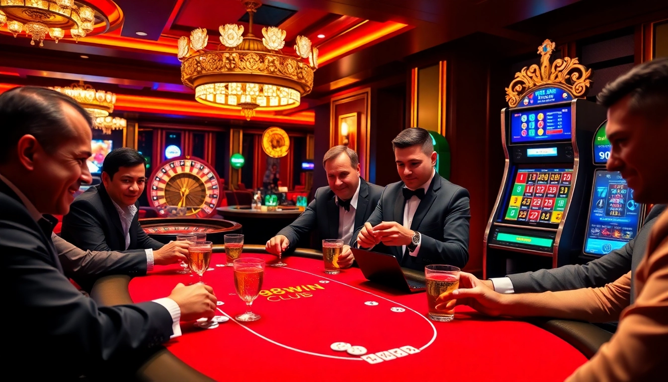 Players strategically engaging at the 98win club poker table, showcasing excitement and high-stakes action.