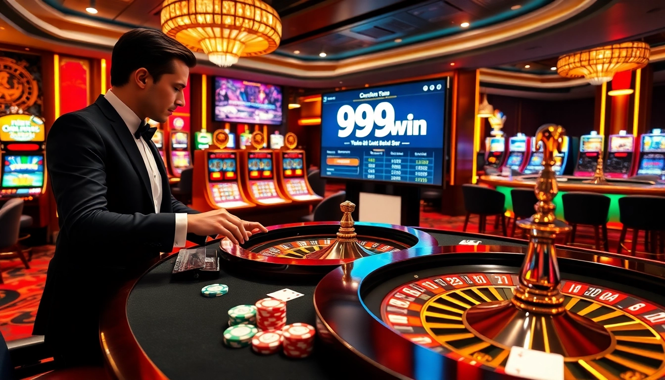 Experience the thrill of 99win bet in a luxurious casino setting with vibrant colors, chips, and cards.