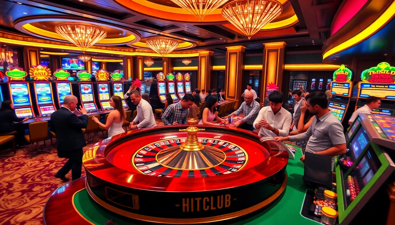 Experience the excitement of casino gaming at Link HITCLUB with players betting at the roulette table.