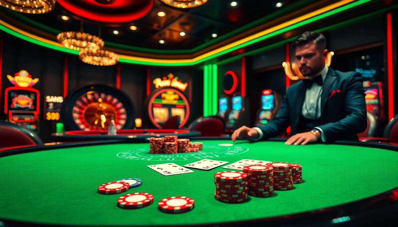 Engaged player at a vibrant casino table integrating hidden wiki dark web elements for thrilling gameplay.