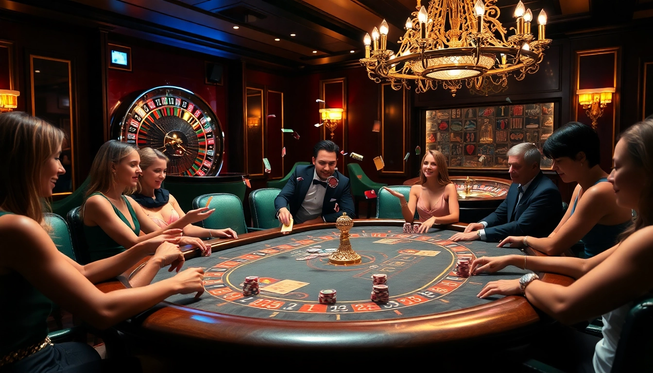 Players engaging at a TG88 poker table in an upscale casino atmosphere.