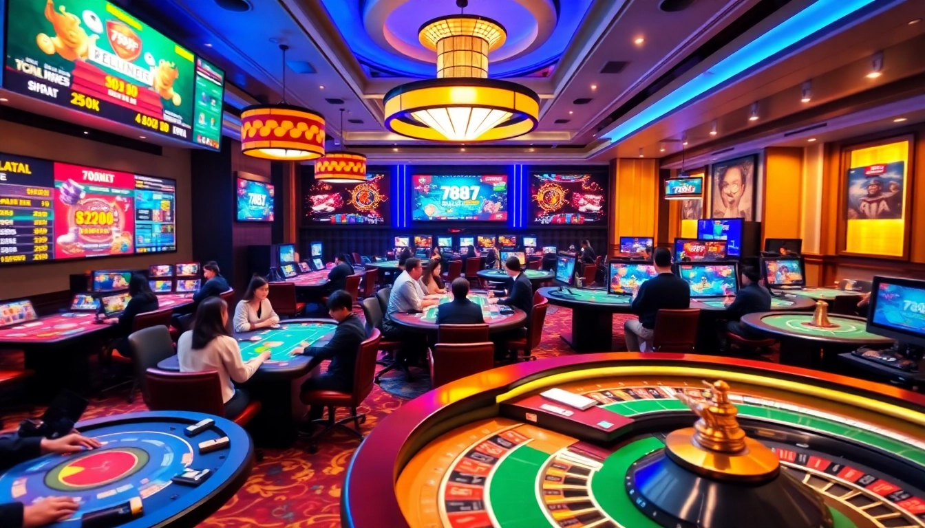 Exciting gaming interaction at 789f, showcasing online gambling with vibrant players and modern technology.