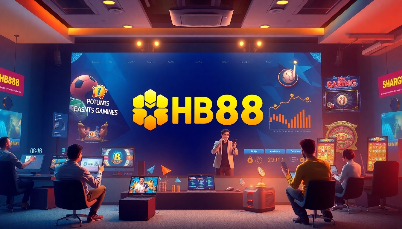 Exciting online gaming scene at HB88 showcasing diverse casino games and sports betting