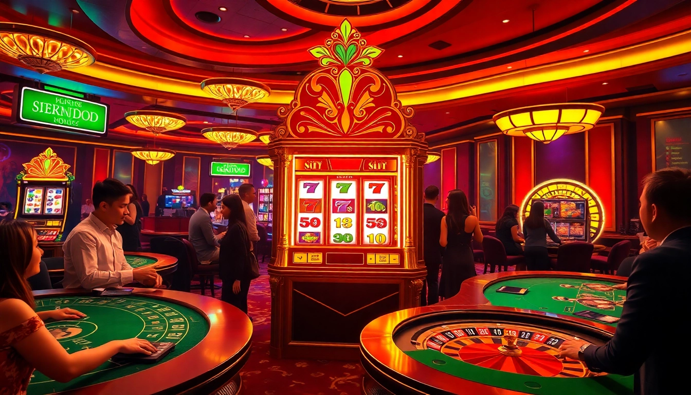 Engaging players at the RTP Slot machine in a glamorous casino environment filled with excitement.