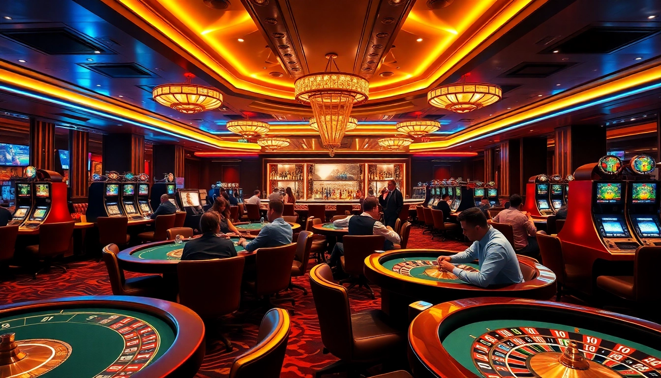 Enjoying high-stakes gaming at B29 casino with vibrant tables and thrilling excitement.