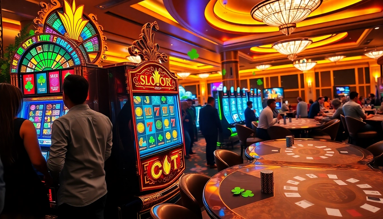 Pemain yang terlibat menikmati kegembiraan slot gacor di mesin slot kasino mewah.