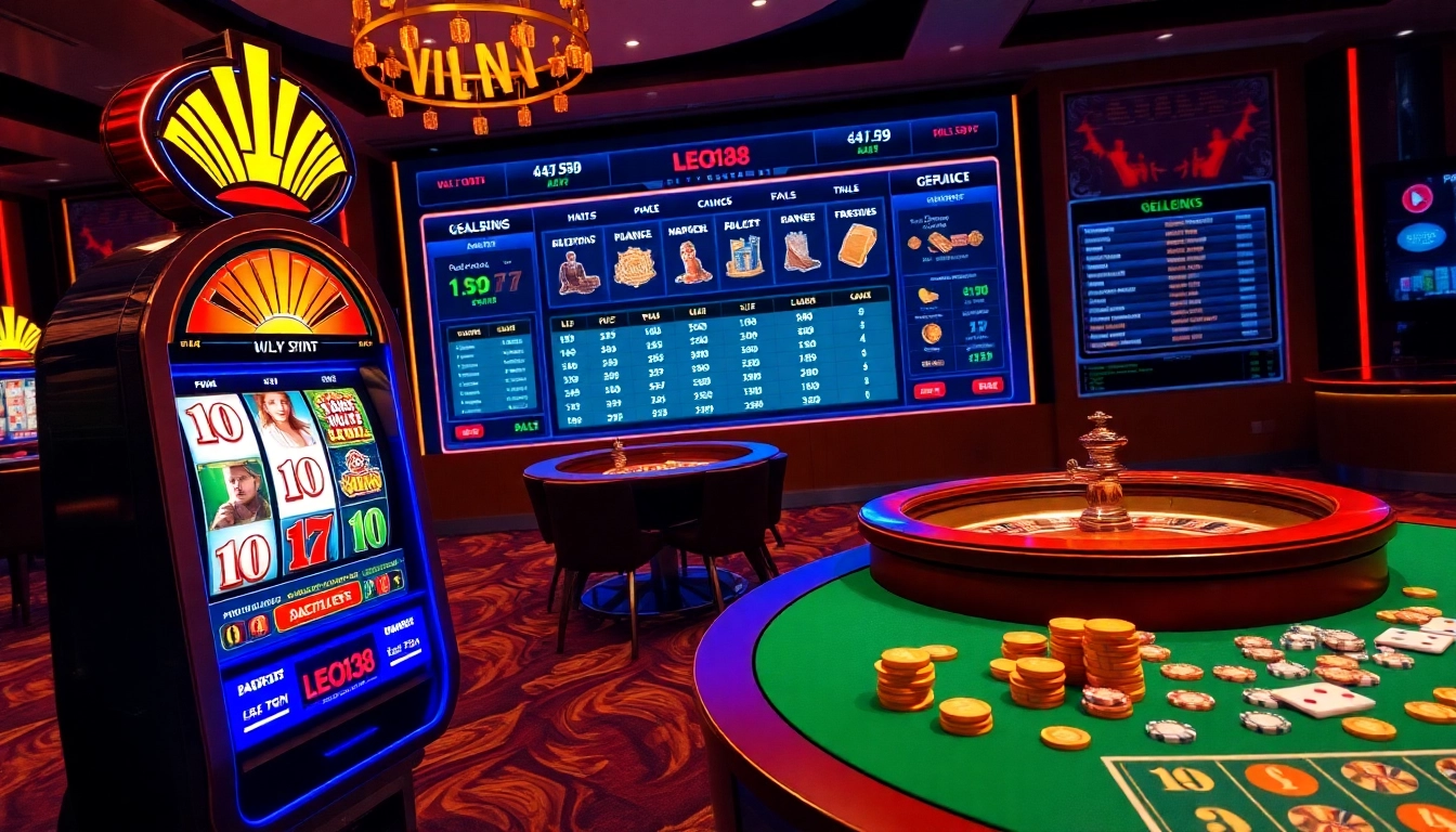 Experience LEGO138 daftar with this vibrant online gambling interface, showcasing a modern casino atmosphere.